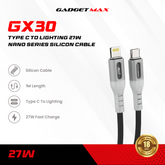 Gadget Max - GX30 C-L Nano Series Type-C To Lightning PD Fast Charging Data Cable (27W) - White